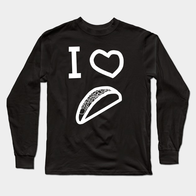 Whiteline I Heart Tacos Long Sleeve T-Shirt by ellenhenryart